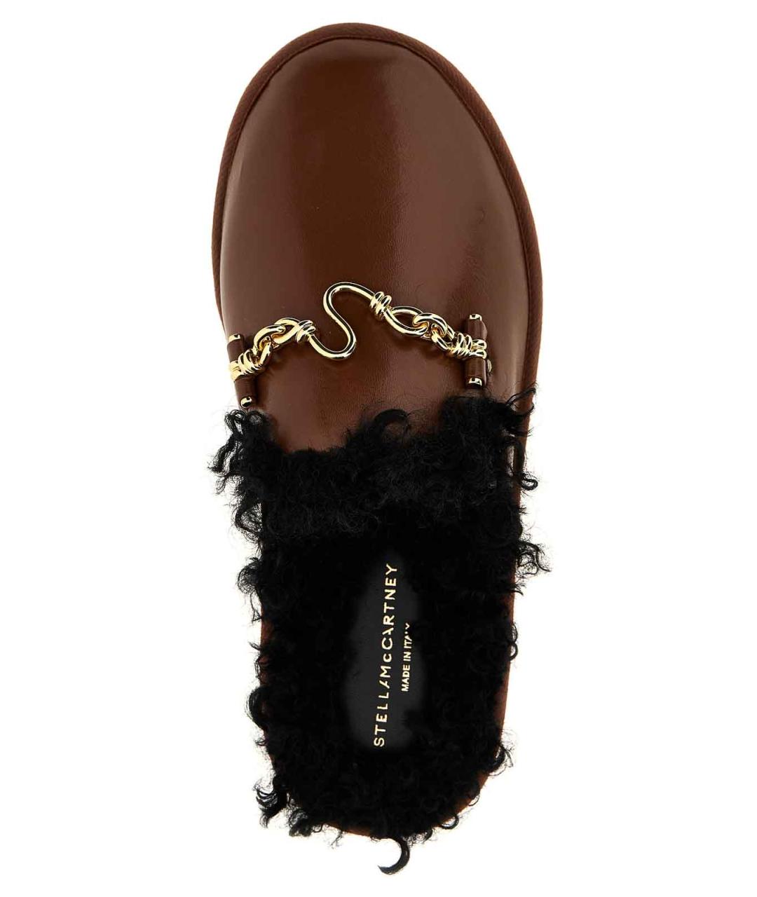 STELLA MCCARTNEY Коричневые кожаные мюли, фото 4