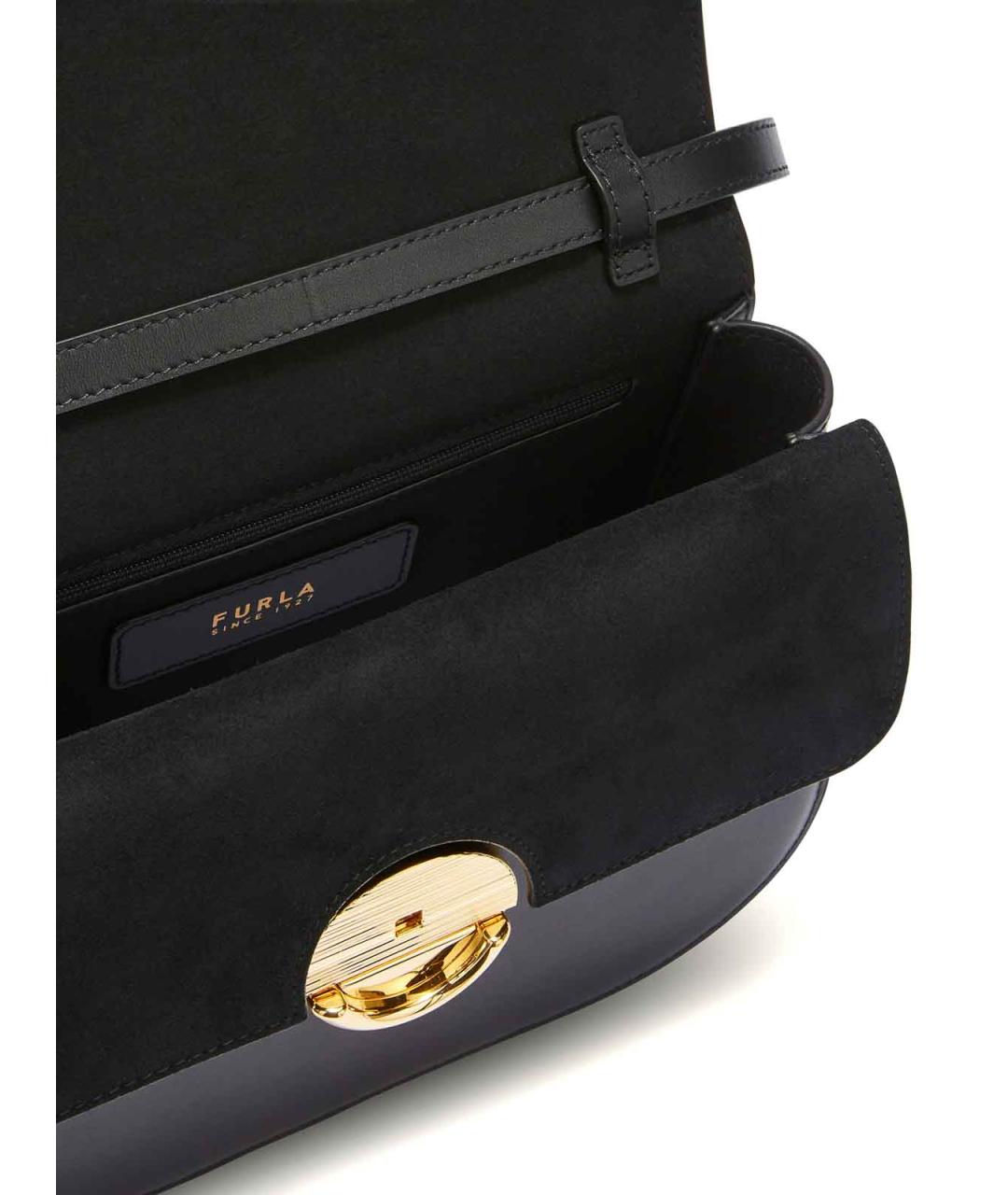 FURLA Черная кожаная сумка через плечо, фото 4