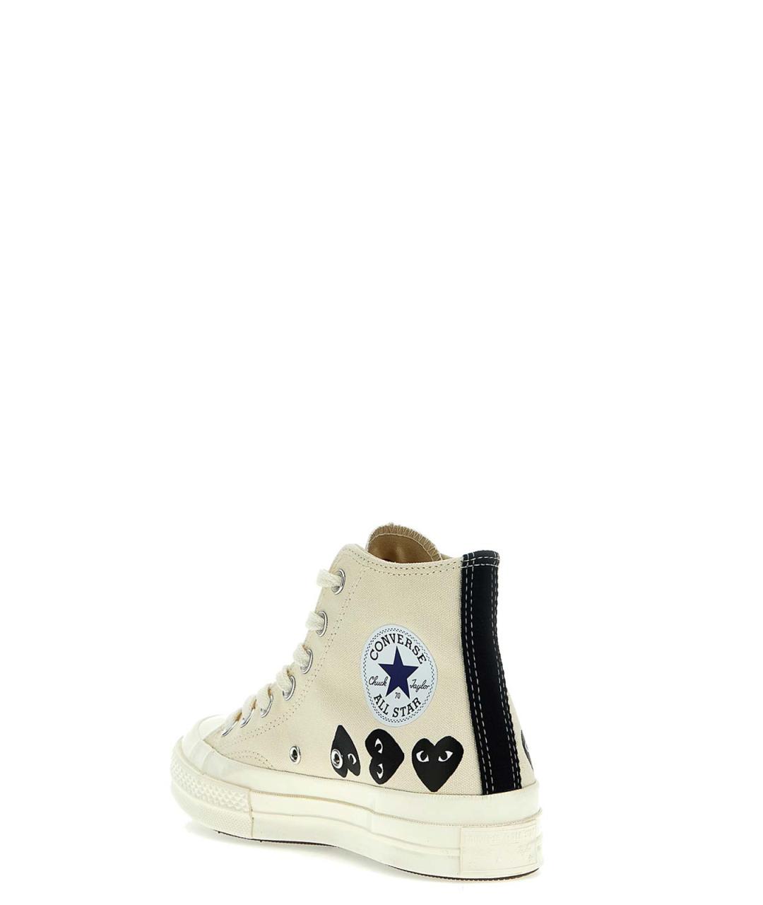 COMME DES GARÇONS PLAY Белые текстильные высокие кроссовки / кеды, фото 3