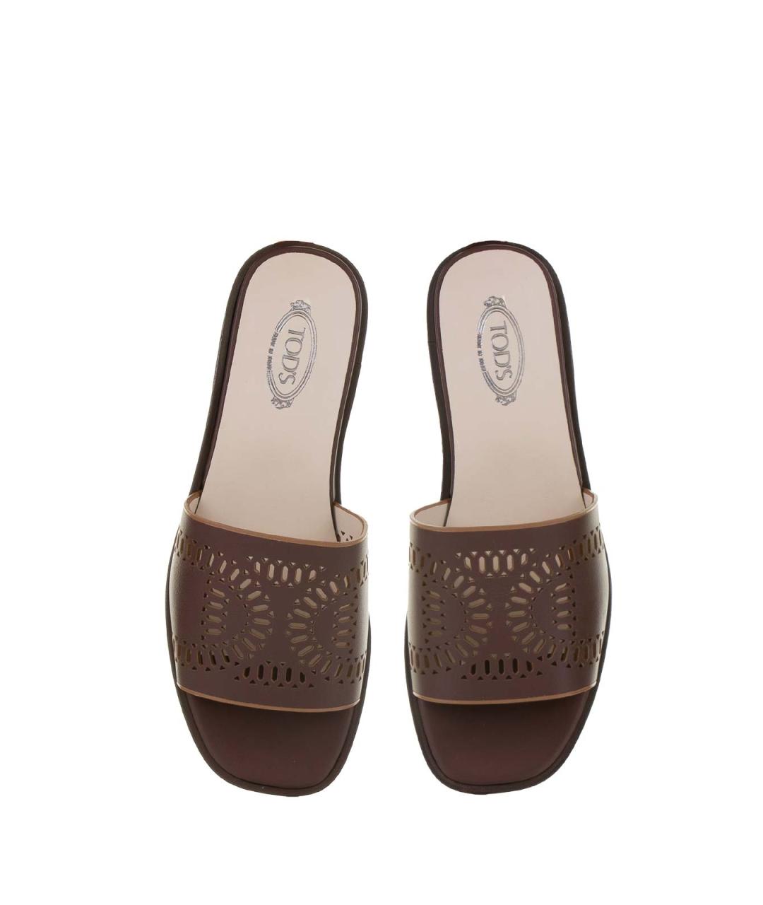 TOD'S Черные кожаные сандалии, фото 4