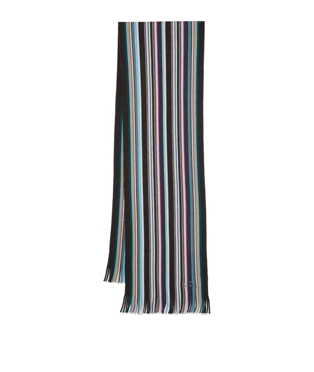 PAUL SMITH Серый шерстяной шарф, фото 1