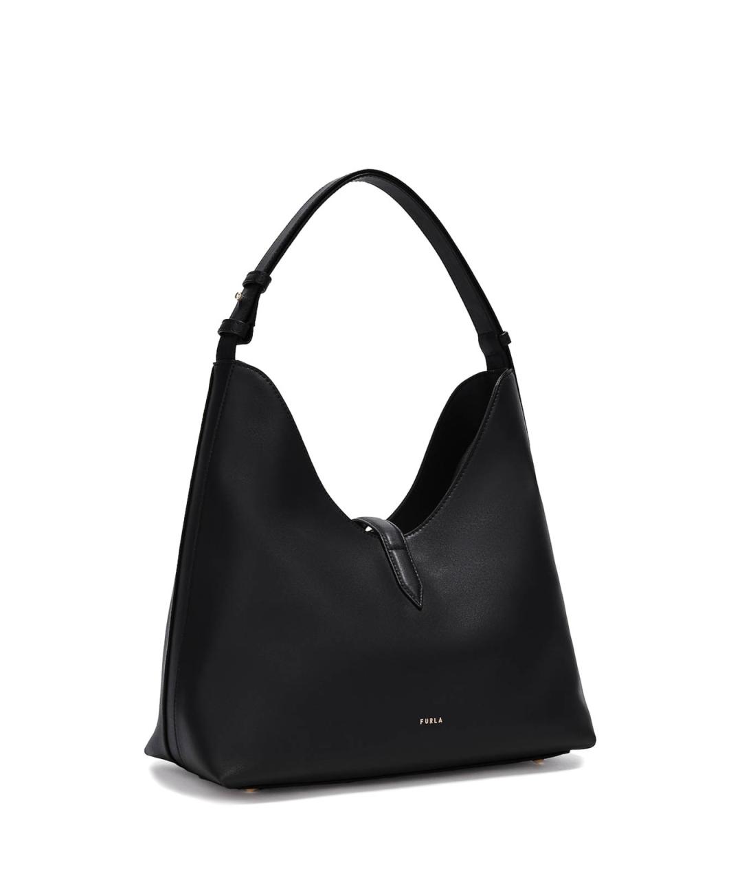 FURLA Черная кожаная сумка тоут, фото 2