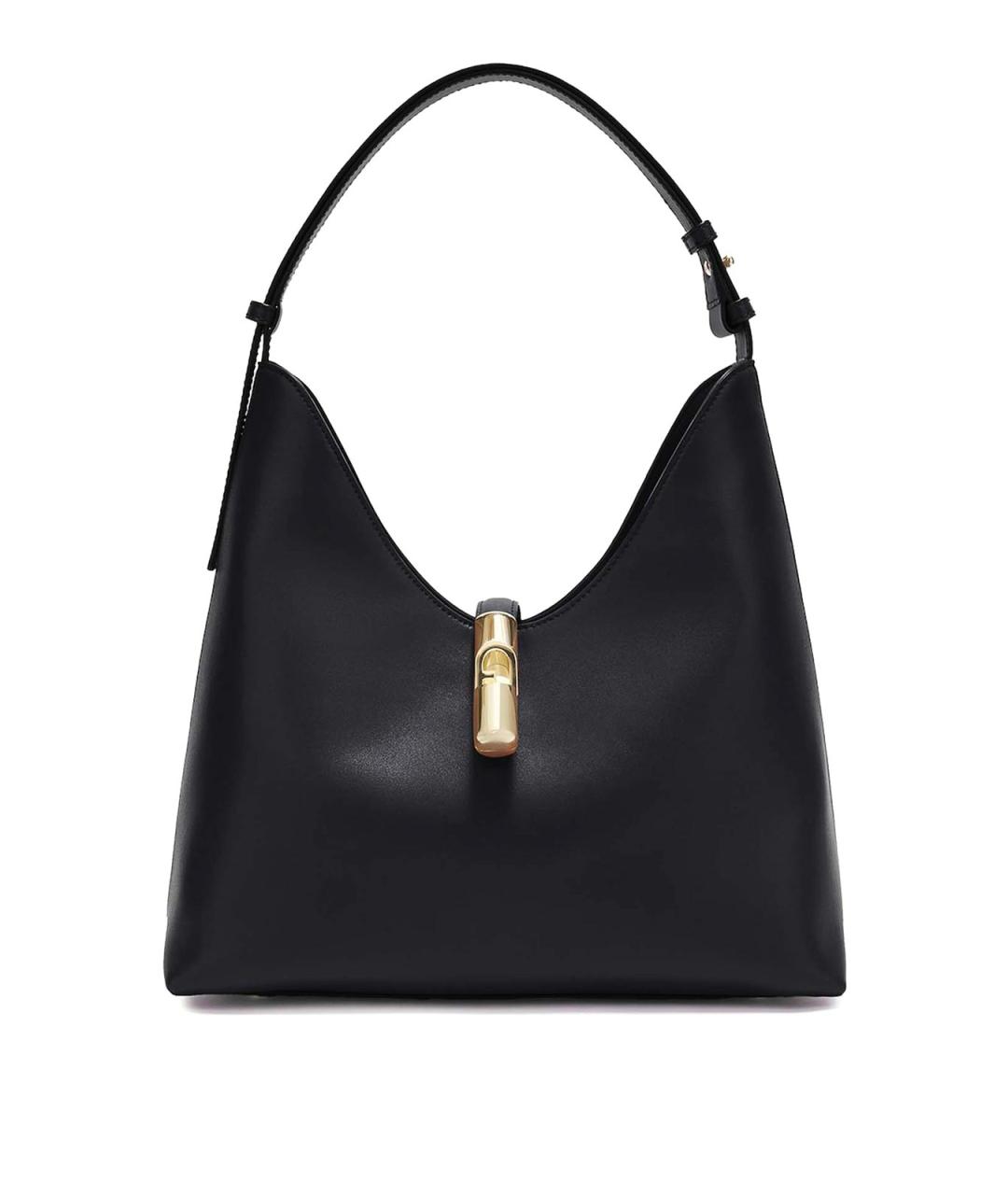FURLA Черная кожаная сумка тоут, фото 1