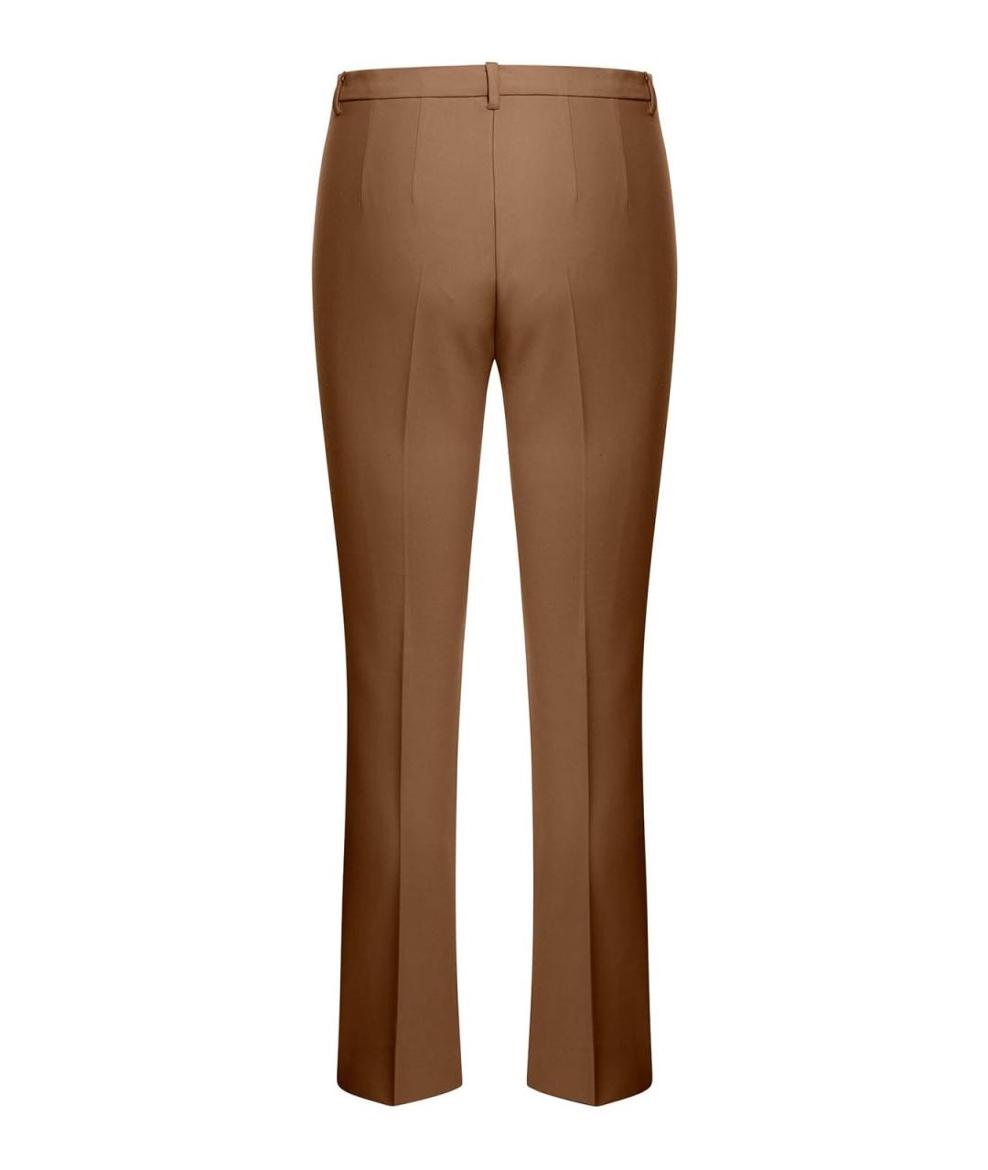 'S MAX MARA Бежевые хлопковые прямые брюки, фото 2