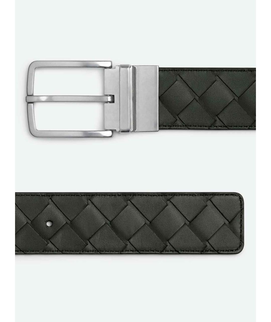 BOTTEGA VENETA Зеленый кожаный ремень, фото 3