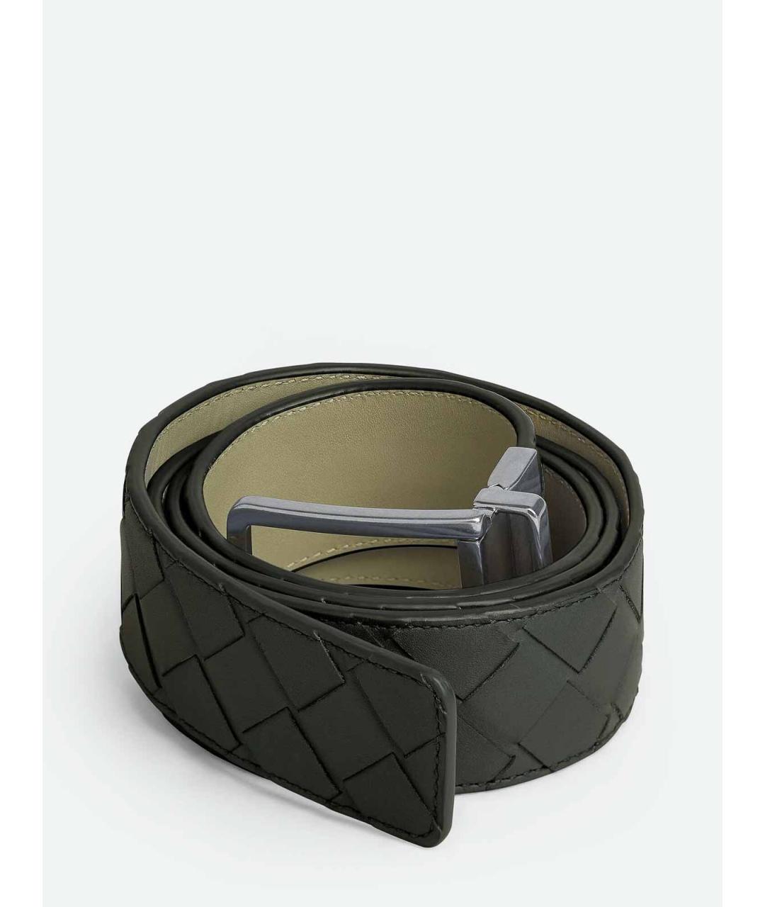 BOTTEGA VENETA Зеленый кожаный ремень, фото 2