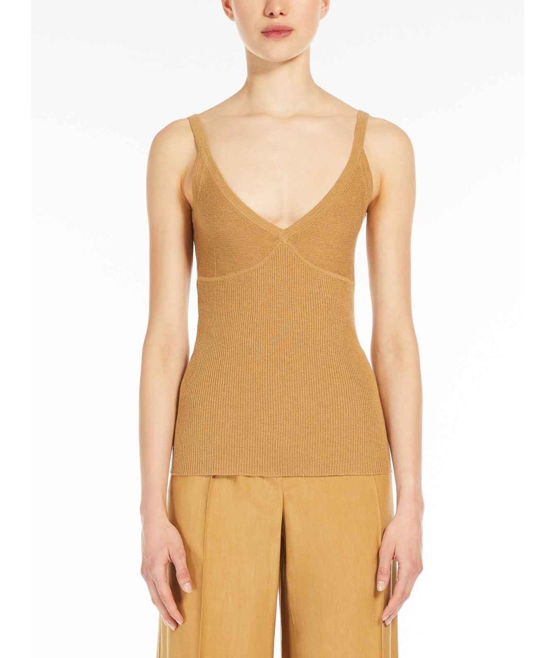MAX MARA Оранжевая кашемировая майка, фото 3