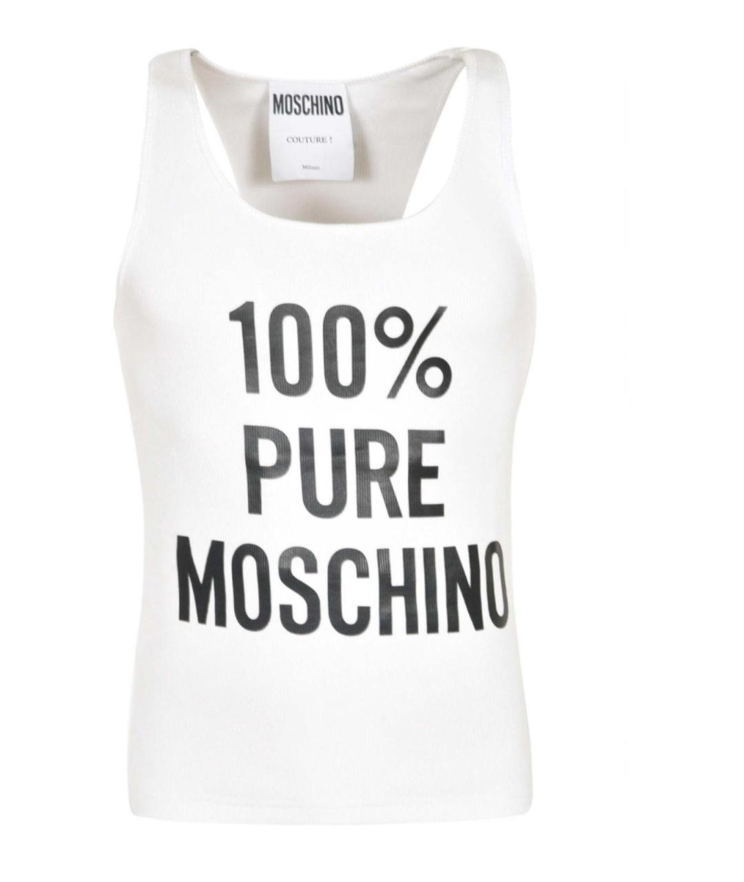 MOSCHINO Белая хлопковая майка, фото 1