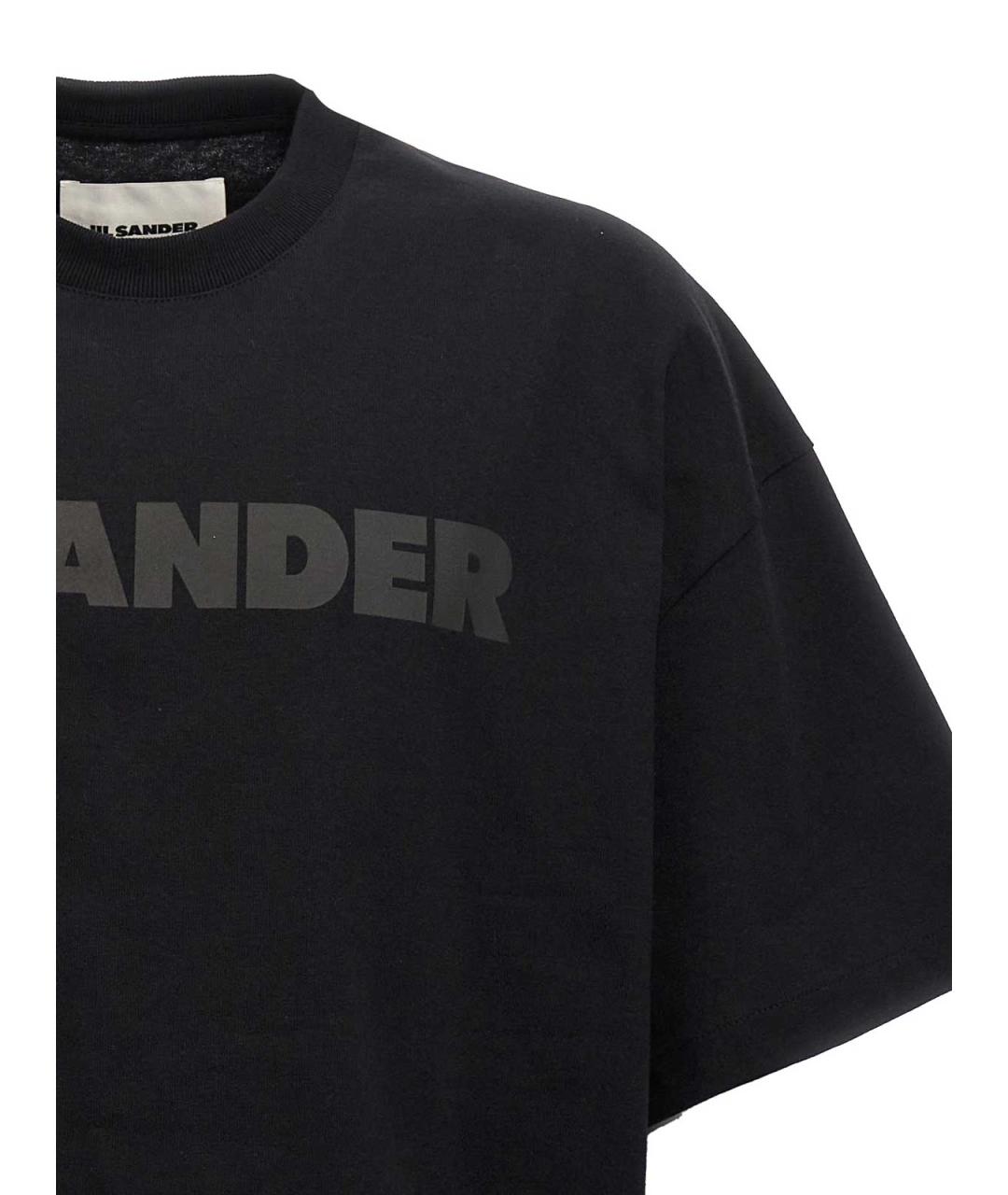 JIL SANDER Черная хлопковая футболка, фото 3