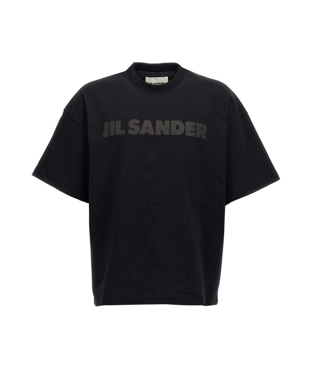 JIL SANDER Черная хлопковая футболка, фото 1