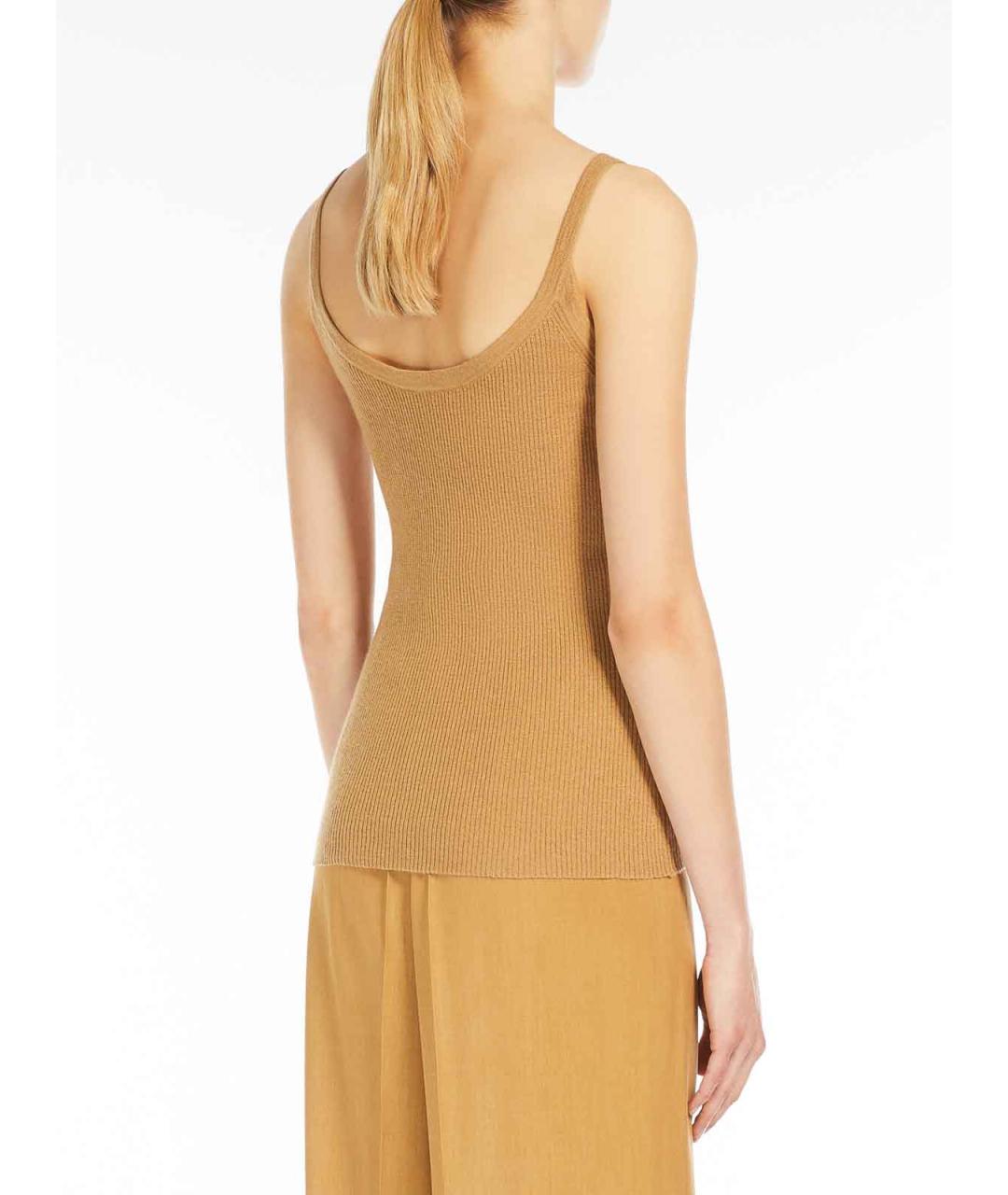 MAX MARA Бежевая кашемировая майка, фото 4