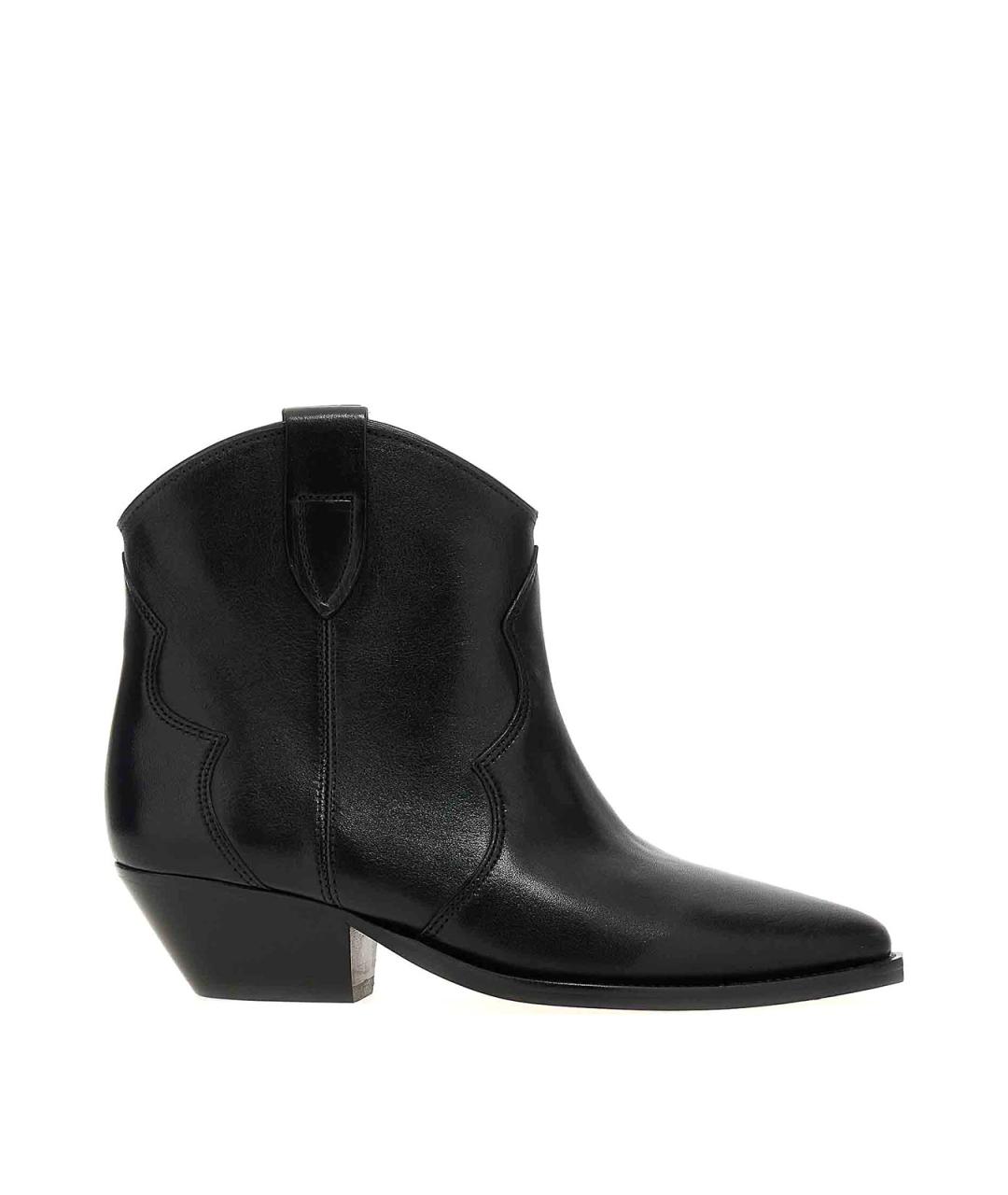 ISABEL MARANT Черные кожаные ботильоны, фото 1