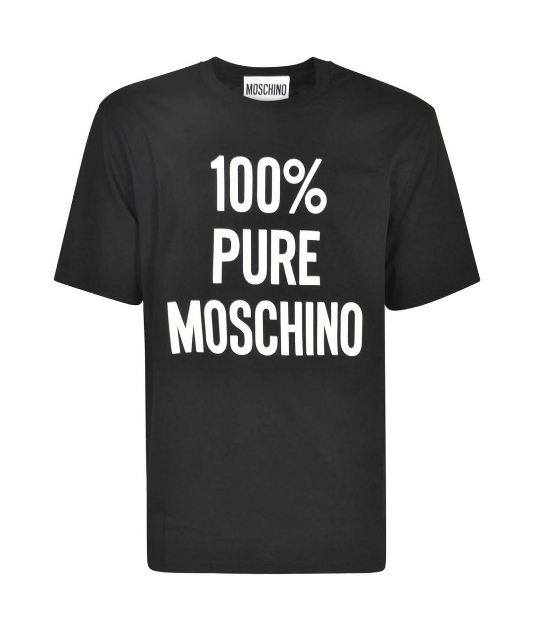MOSCHINO Черная хлопковая футболка, фото 1