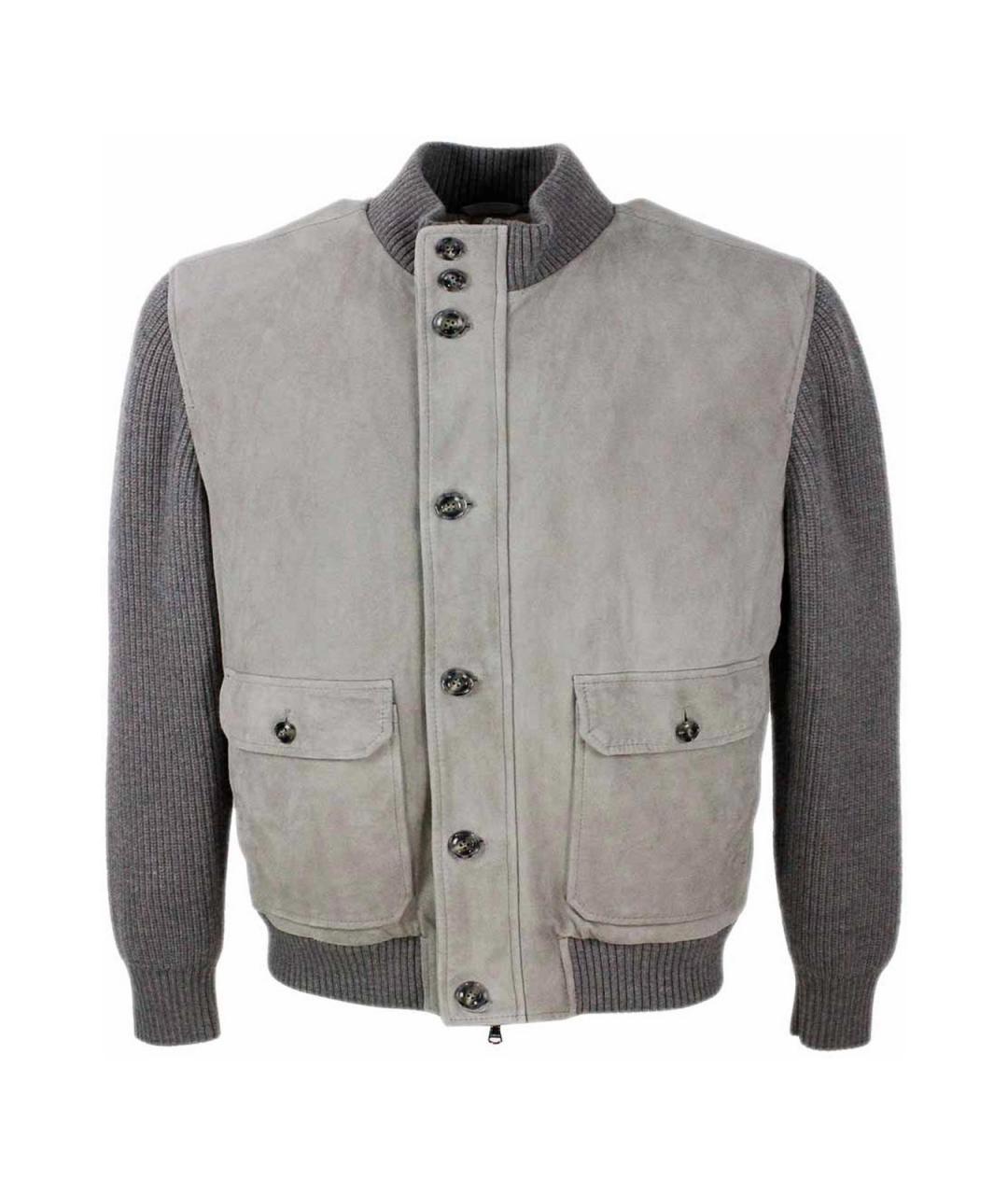 BARBA Бежевая кожаная куртка, фото 1