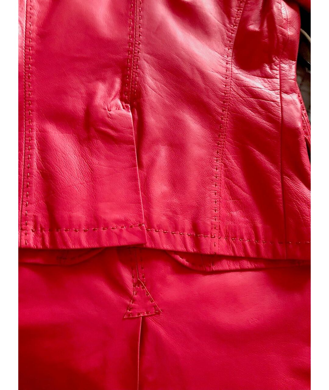 BRIONI Красный кожаный костюм с брюками, фото 4