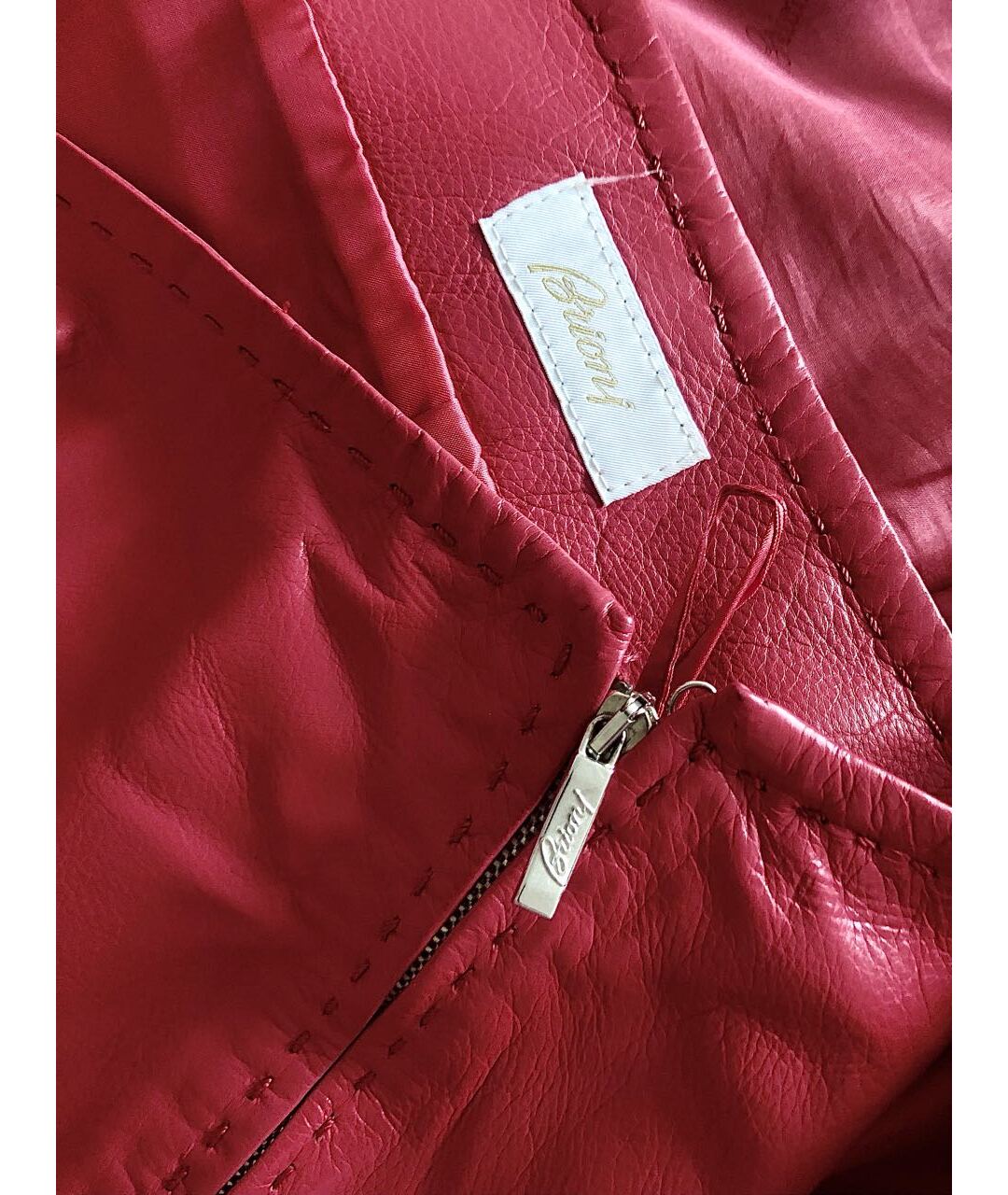 BRIONI Красный кожаный костюм с брюками, фото 8