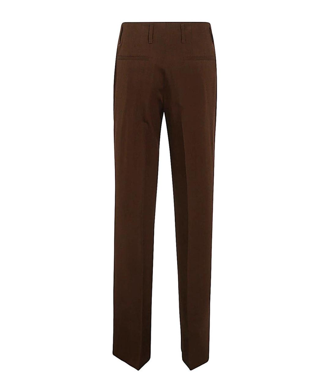 DRIES VAN NOTEN Коричневые шелковые брюки узкие, фото 2