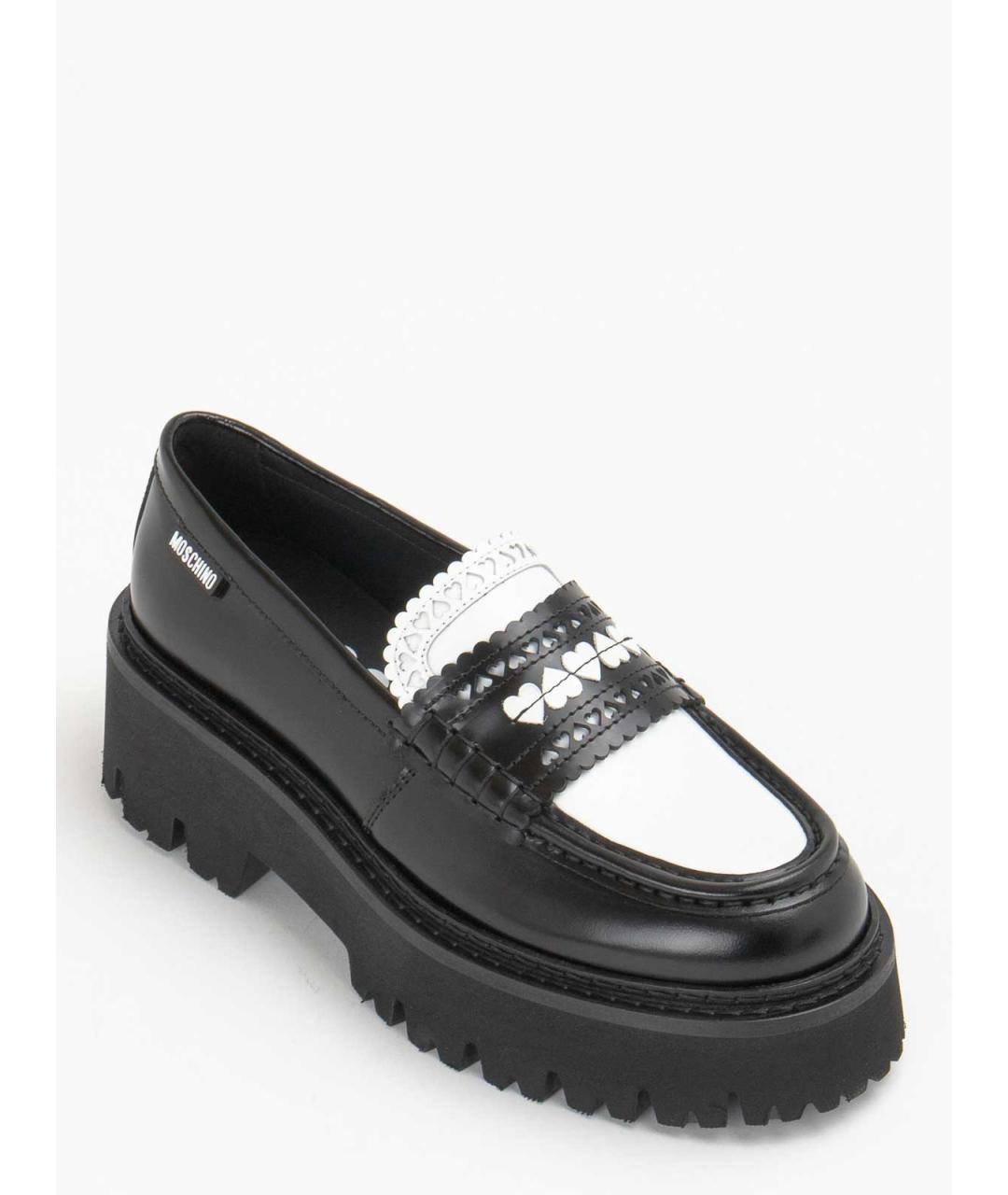 MOSCHINO Черные кожаные лоферы, фото 5