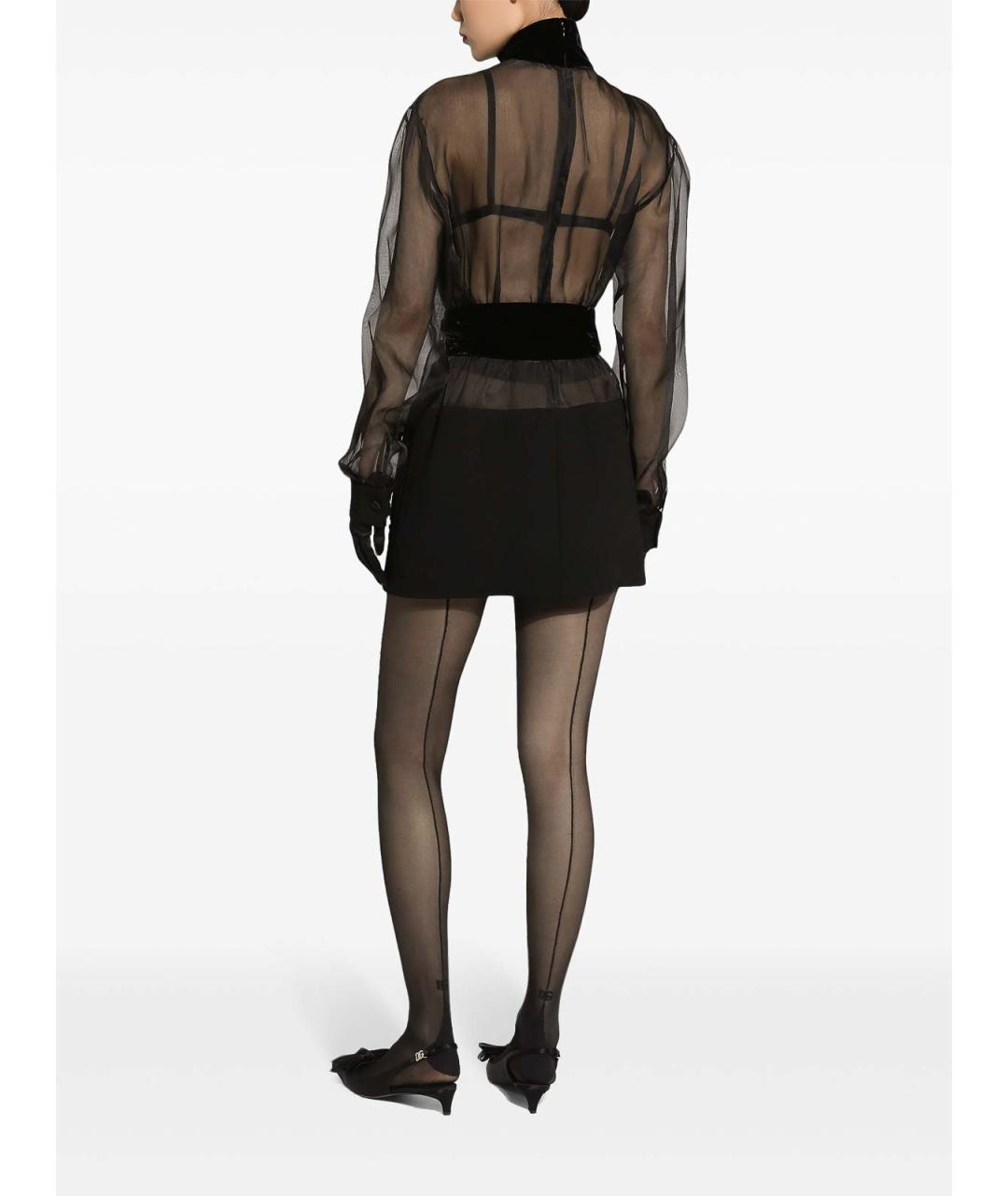 DOLCE&GABBANA Черное шелковое коктейльное платье, фото 4