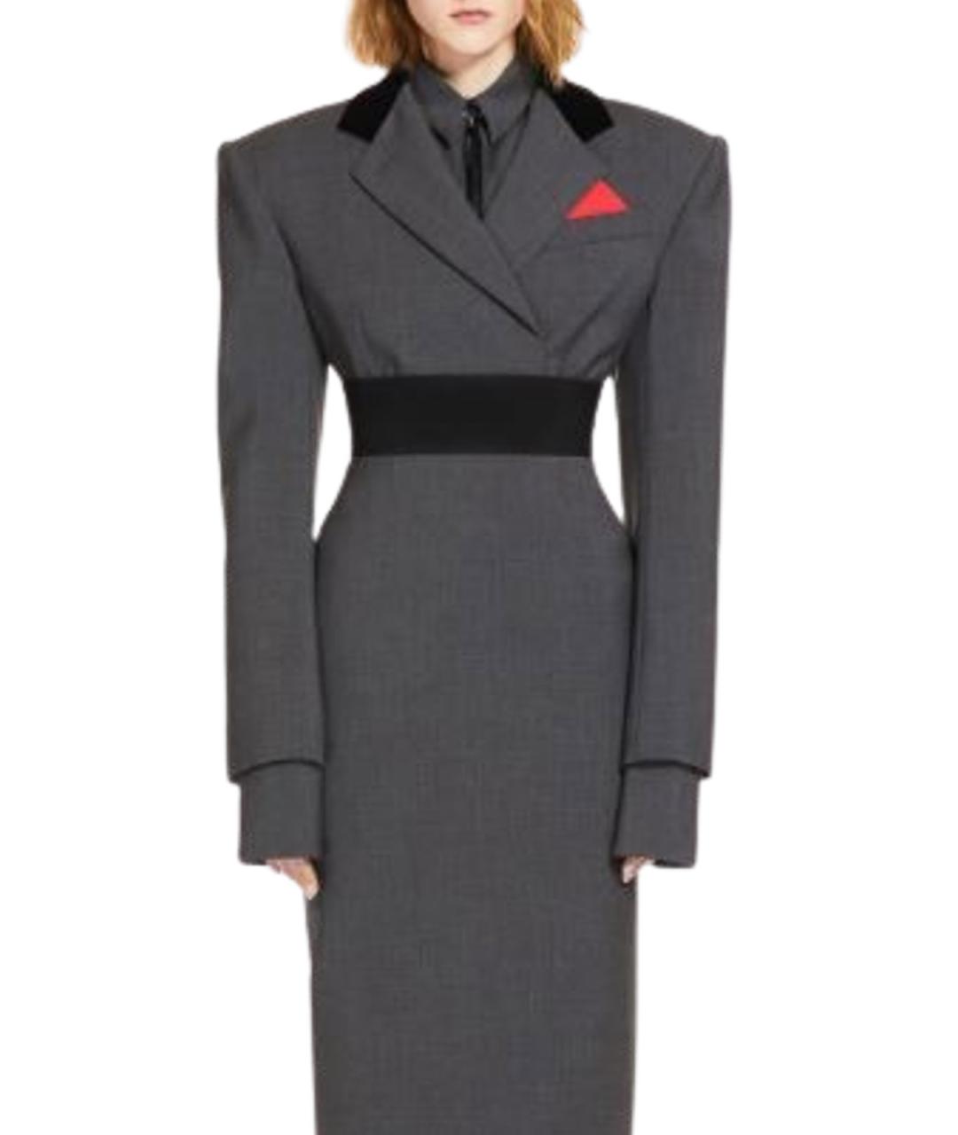 SPORTMAX Серая шерстяная рубашка, фото 4