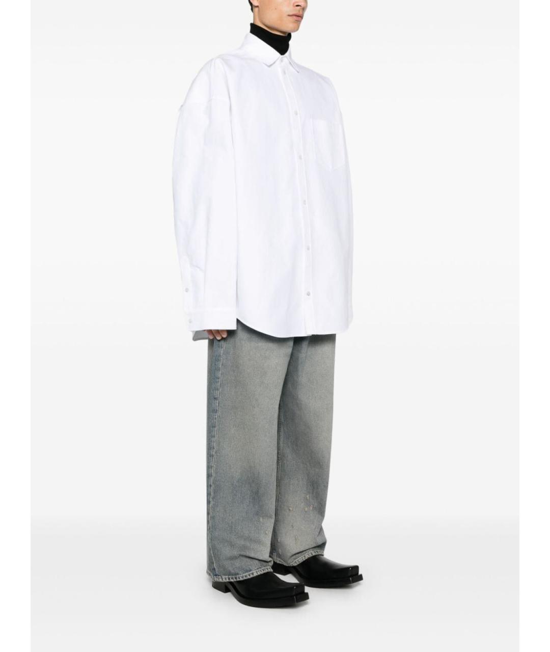 BALENCIAGA Белая хлопковая рубашка, фото 4