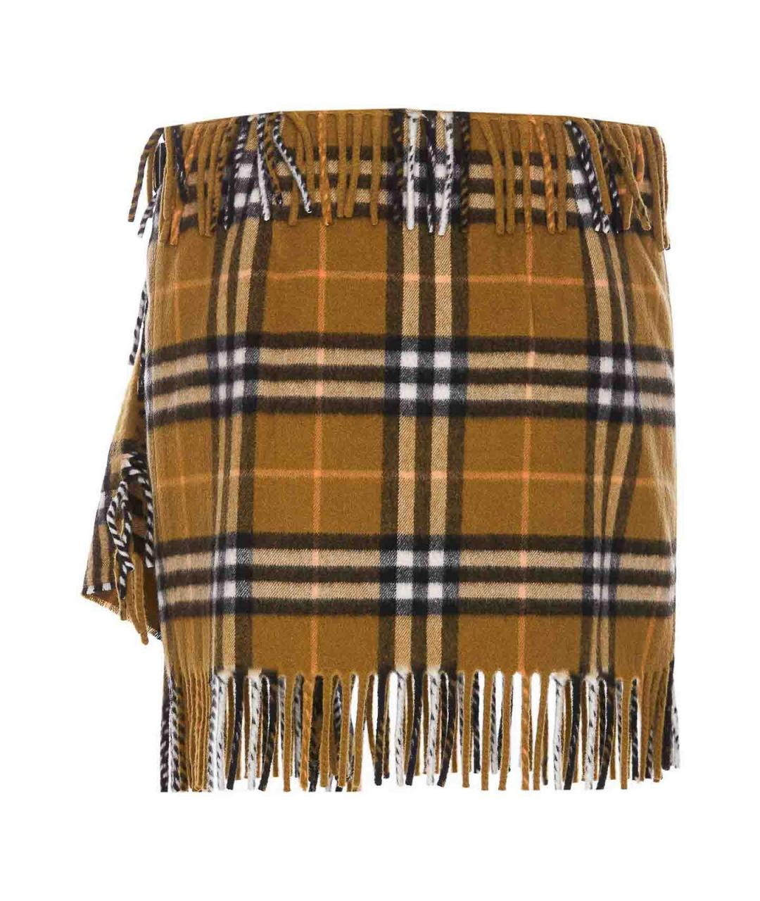 BURBERRY Мульти кашемировая юбка мини, фото 2