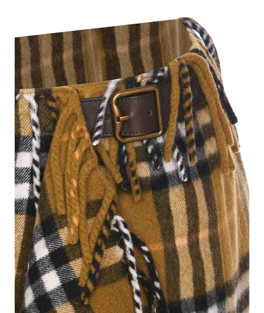BURBERRY Мульти кашемировая юбка мини, фото 3