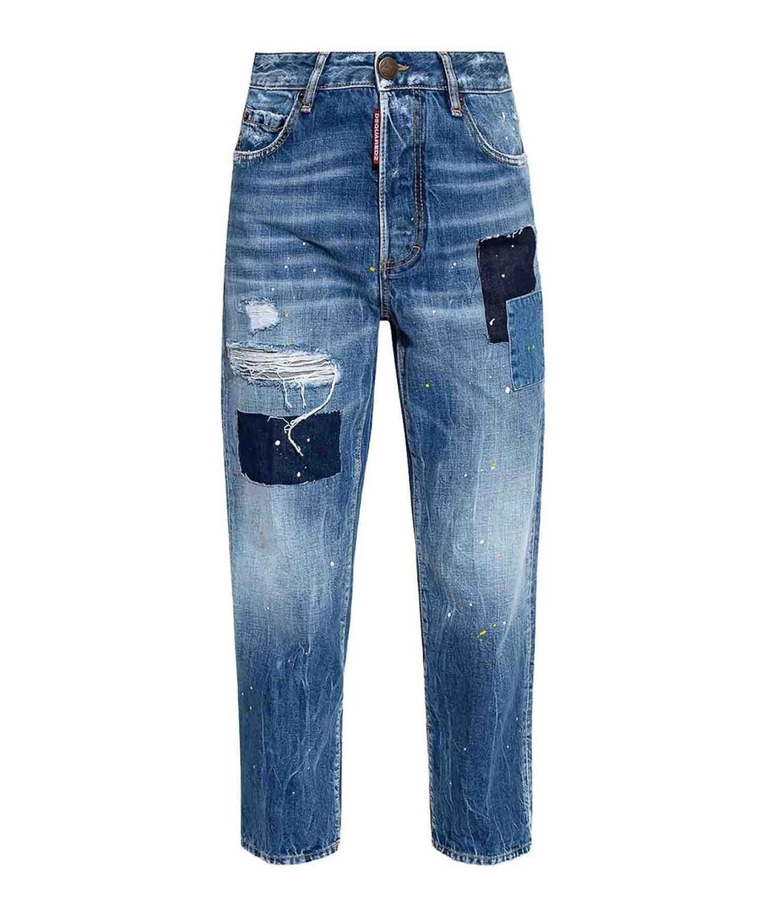DSQUARED2 Синие хлопковые прямые джинсы, фото 1