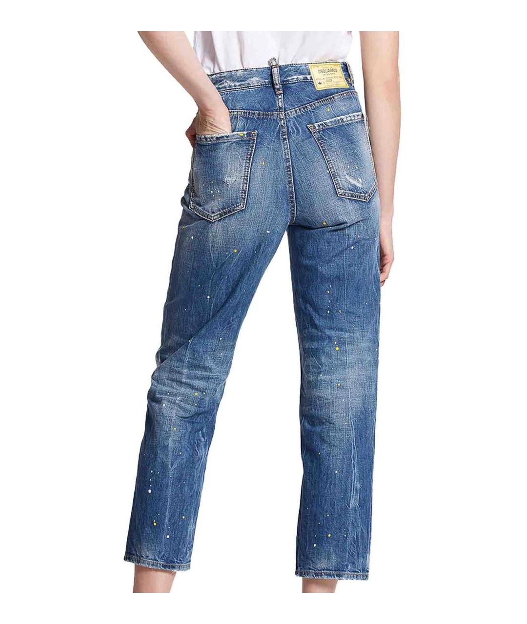 DSQUARED2 Синие хлопковые прямые джинсы, фото 2