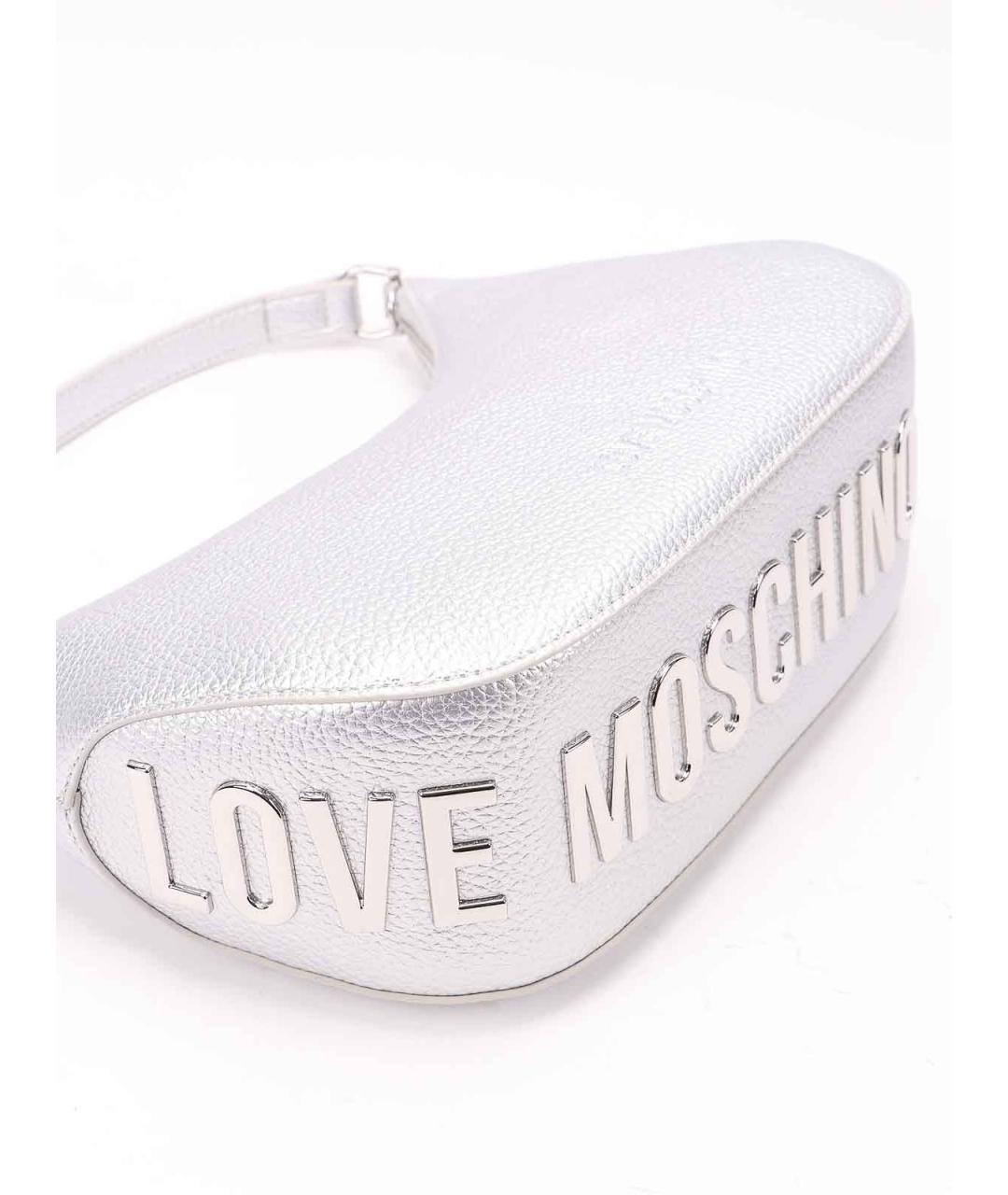 LOVE MOSCHINO Серебряная сумка через плечо из искусственной кожи, фото 4