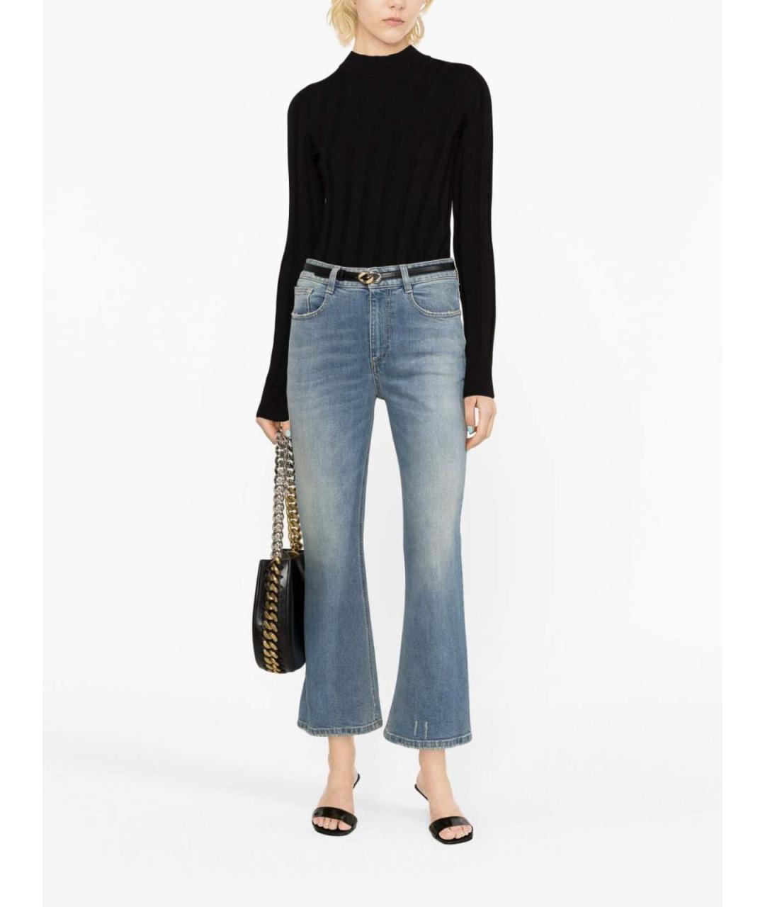 STELLA MCCARTNEY Синие хлопко-эластановые джинсы клеш, фото 5
