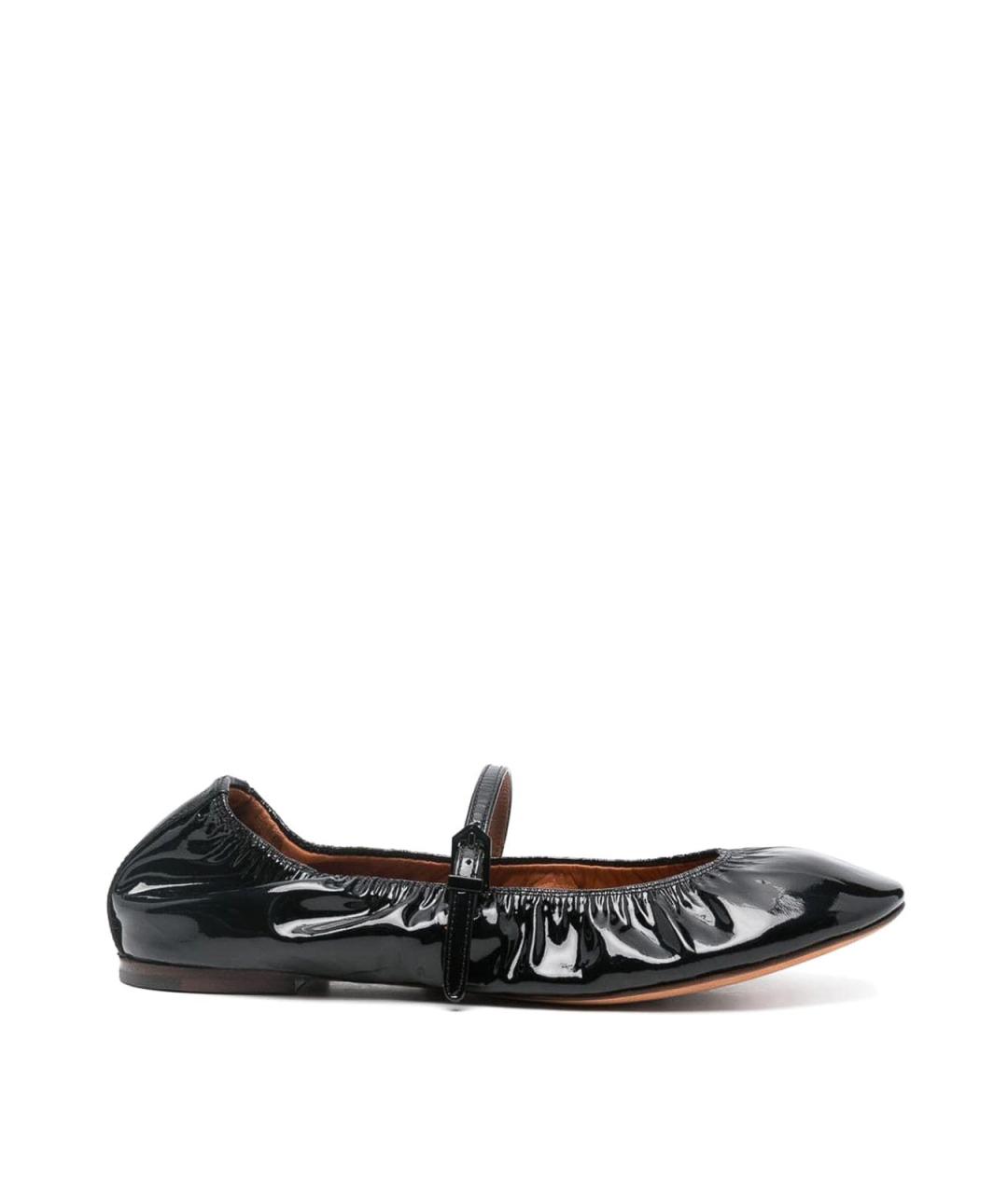 LANVIN Черные кожаные балетки, фото 1