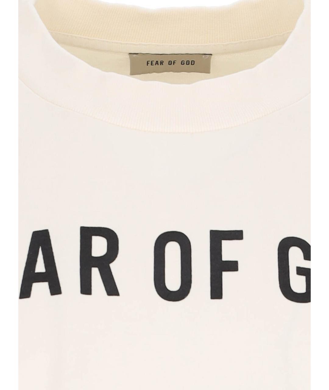 FEAR OF GOD Белая хлопковая футболка, фото 5