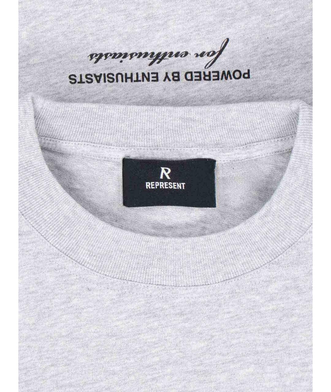 REPRESENT Серая хлопковая футболка, фото 3