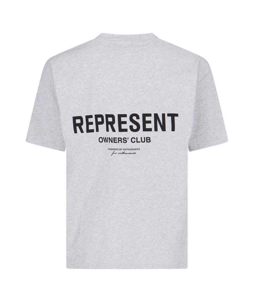 REPRESENT Серая хлопковая футболка, фото 2