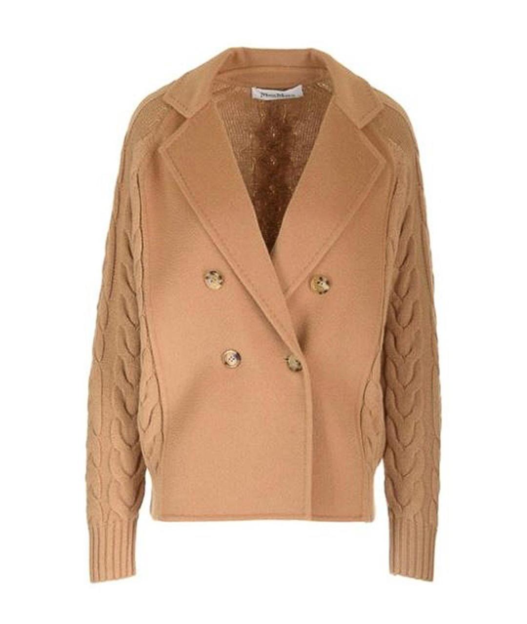 MAX MARA Бежевый шерстяной жакет/пиджак, фото 1