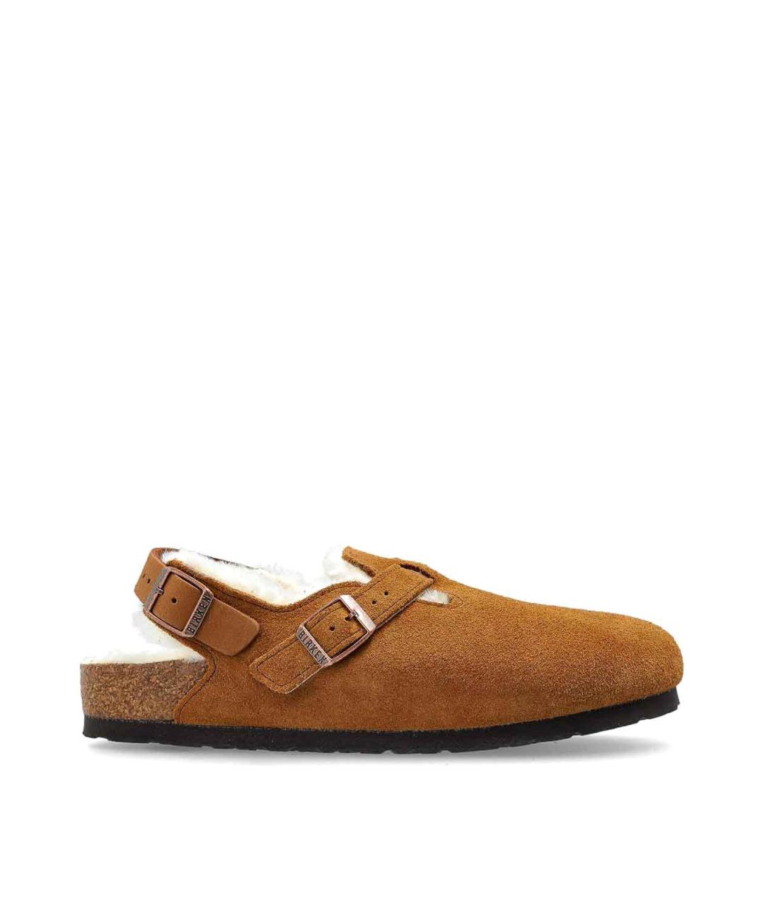 BIRKENSTOCK Коричневые замшевые сабо, фото 1