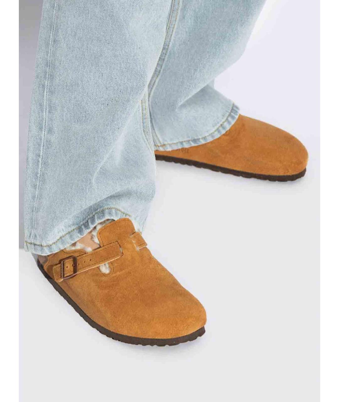 BIRKENSTOCK Коричневые замшевые сабо, фото 6