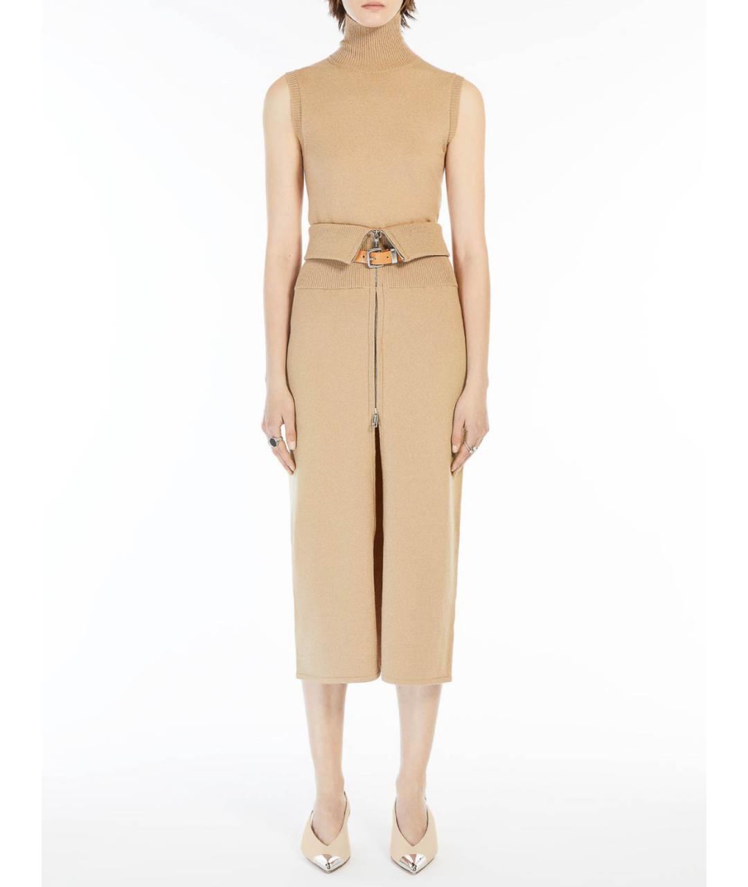 SPORTMAX Бежевая шерстяная жилетка, фото 2
