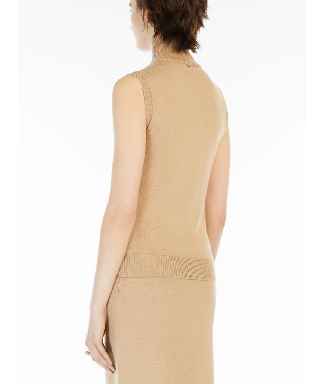 SPORTMAX Бежевая шерстяная жилетка, фото 4