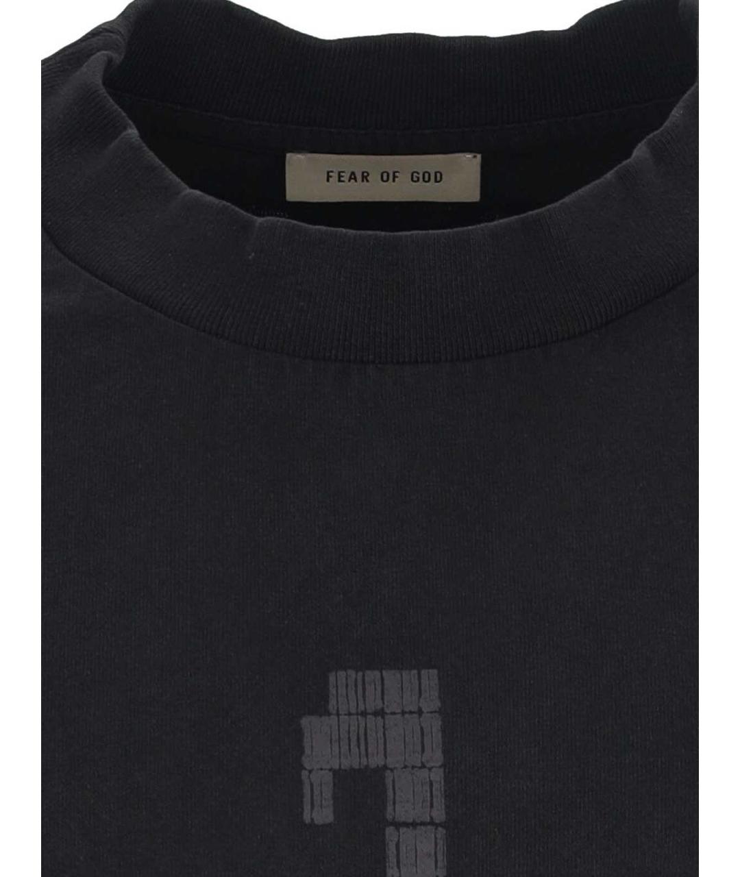 FEAR OF GOD Черная хлопковая футболка, фото 5