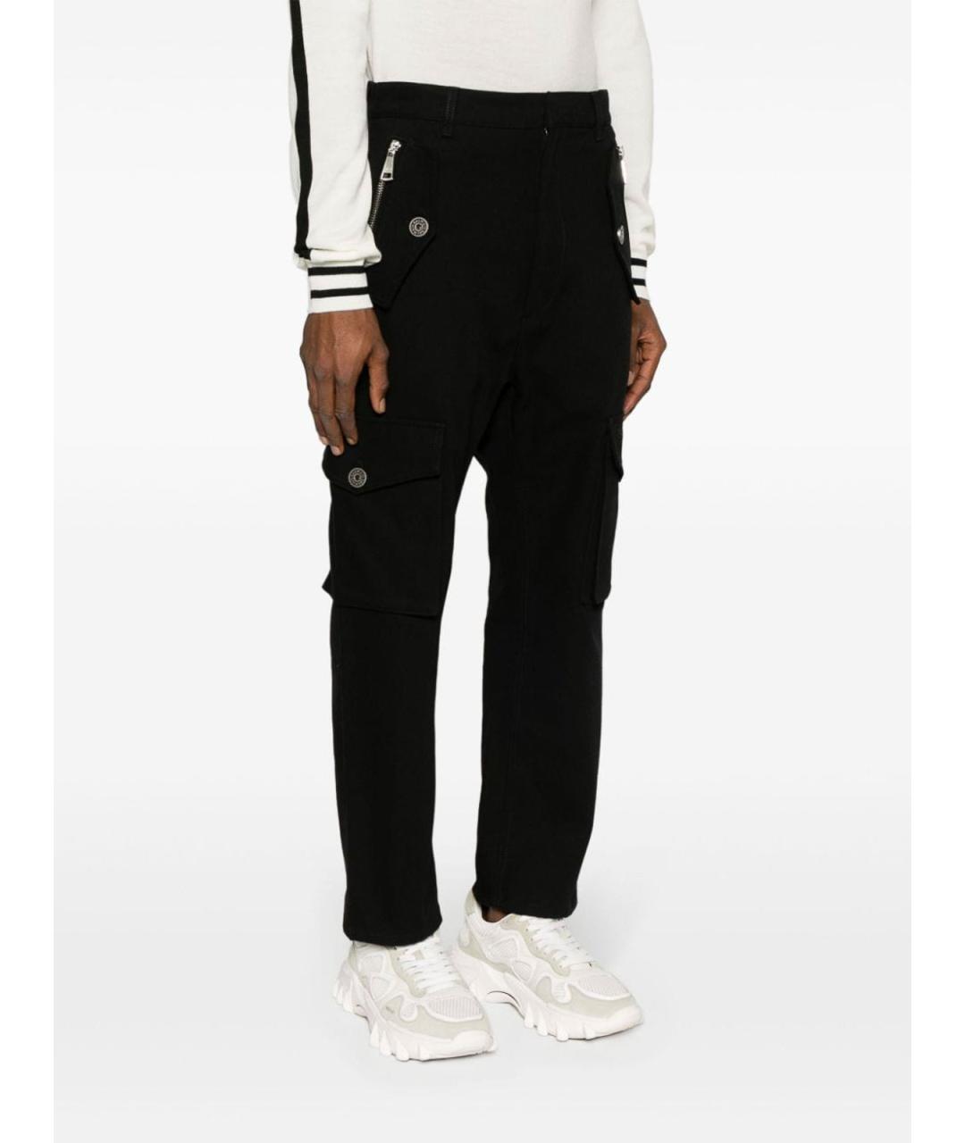BALMAIN Черные хлопковые повседневные брюки, фото 4