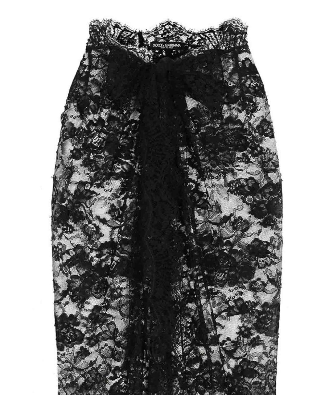DOLCE&GABBANA Черная хлопковая юбка миди, фото 2
