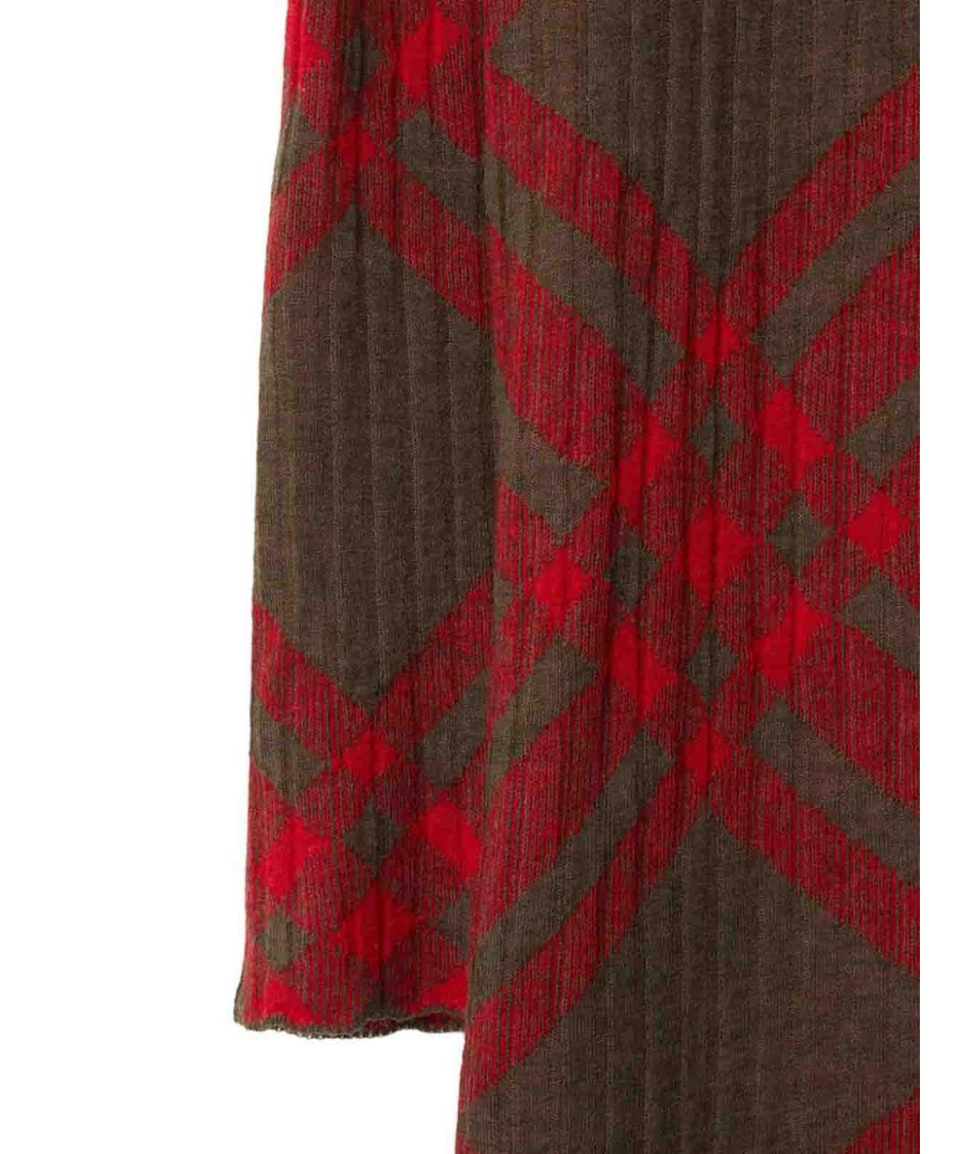 BURBERRY Бордовое шерстяное повседневное платье, фото 3