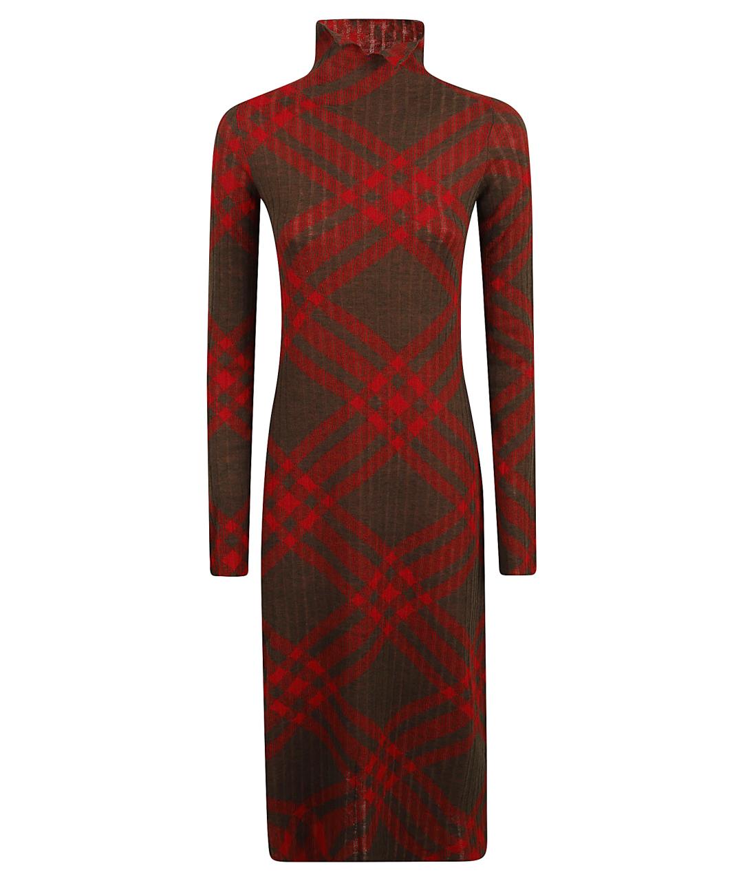 BURBERRY Бордовое шерстяное повседневное платье, фото 1