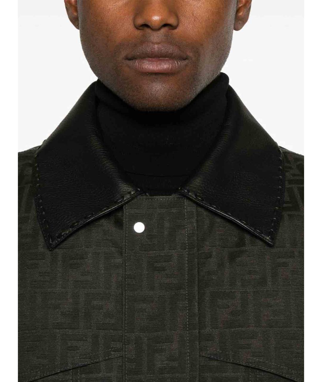 FENDI Коричневая полиамидовая куртка, фото 4