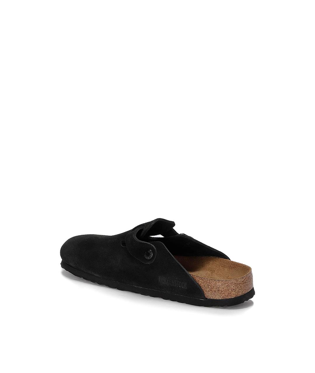 BIRKENSTOCK Черные кожаные шлепанцы, фото 3