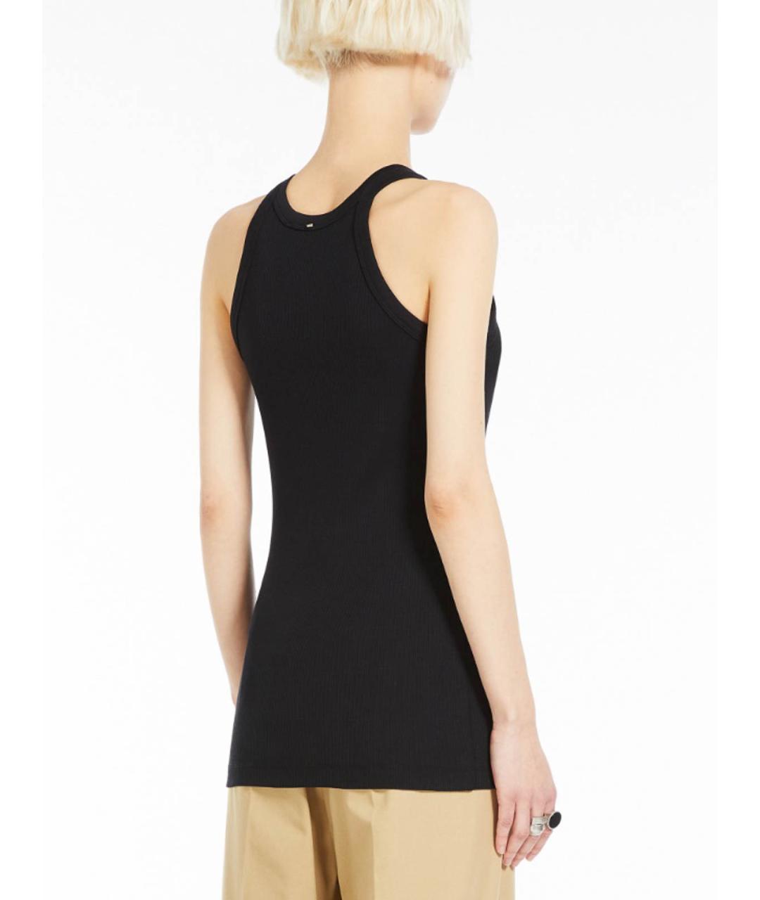 SPORTMAX Черная хлопковая майка, фото 4