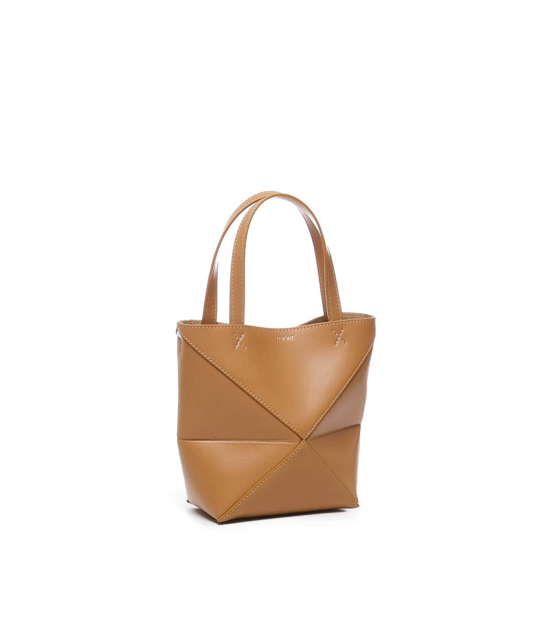 LOEWE Бежевая кожаная сумка тоут, фото 3