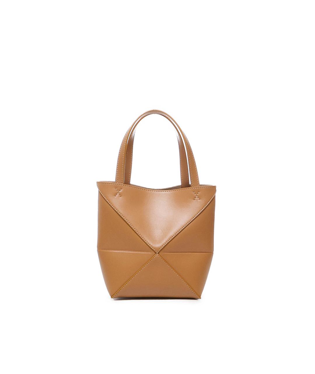 LOEWE Бежевая кожаная сумка тоут, фото 2